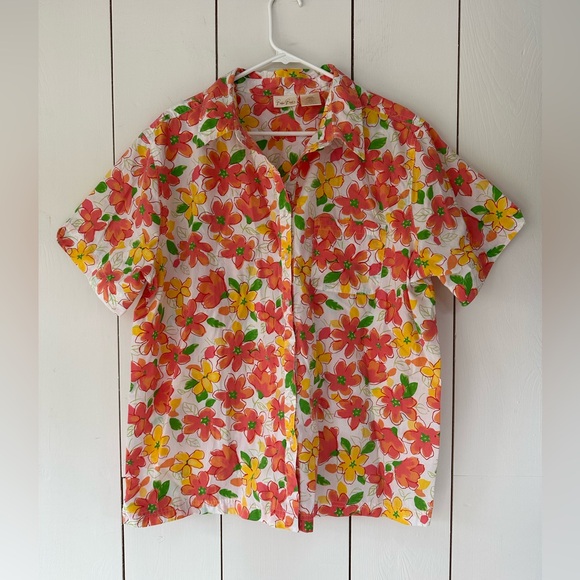 Bobbie Brooks Tops - VTG 90s Bobbie Brooks Floral Button-Up Top Sz 18W/20W Short Sleeve